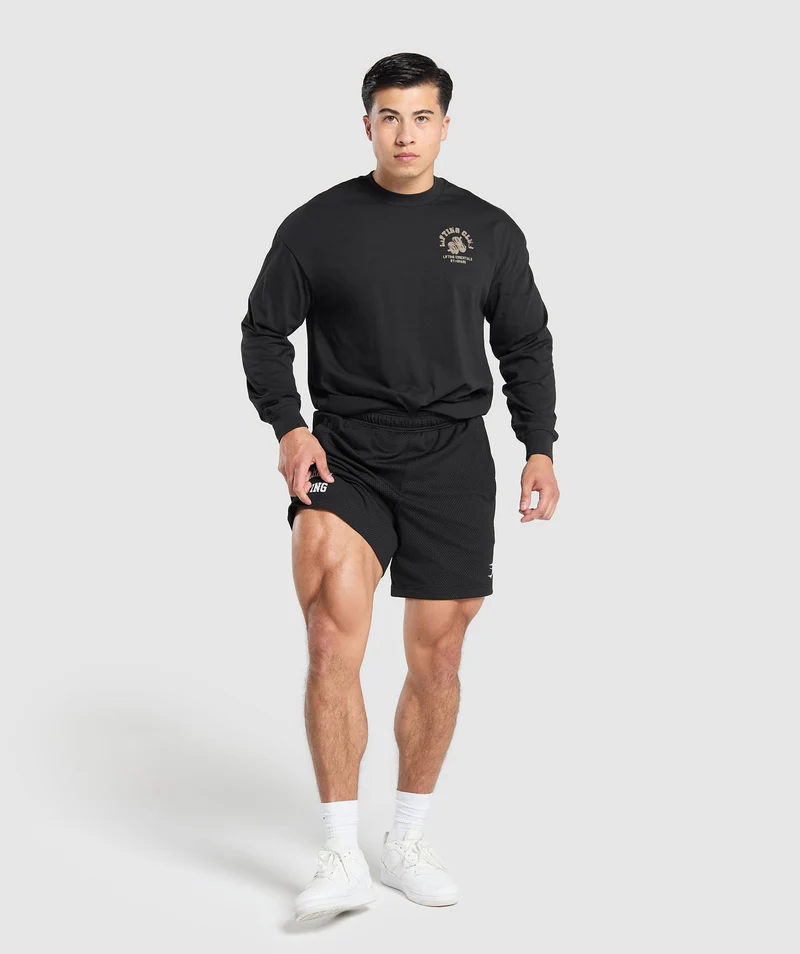 Gymshark Dumbbells Long Sleeve T-Shirt. - Black