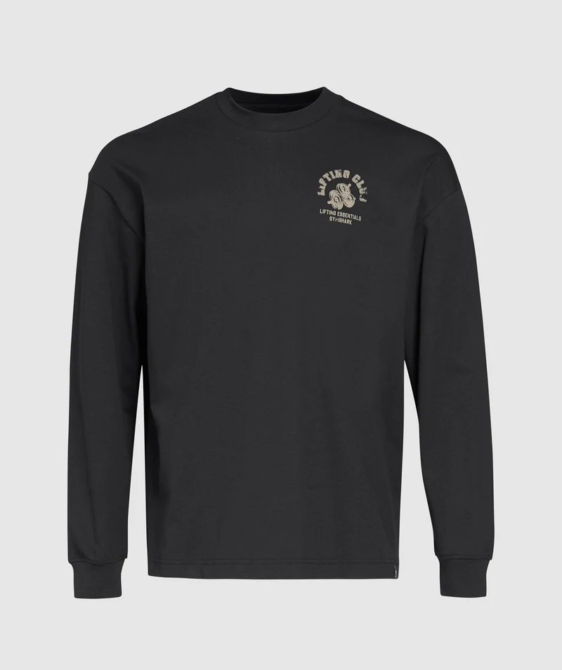 Gymshark Dumbbells Long Sleeve T-Shirt. - Black