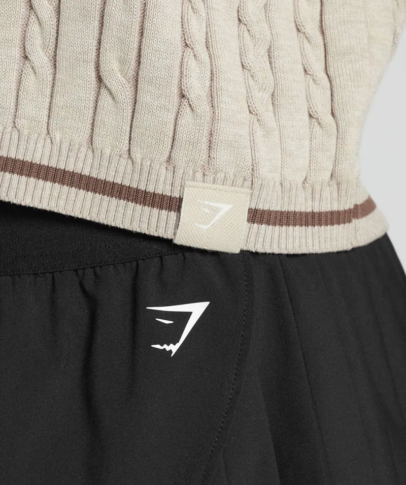 Gymshark Rest Day Cable Knit Pullover - Bros Stone Brown/ Marl/Stone Pink/Penny Brown