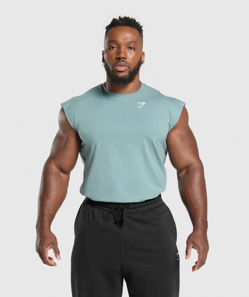 Gymshark Critical Cut Off Tank - Celeste Blue