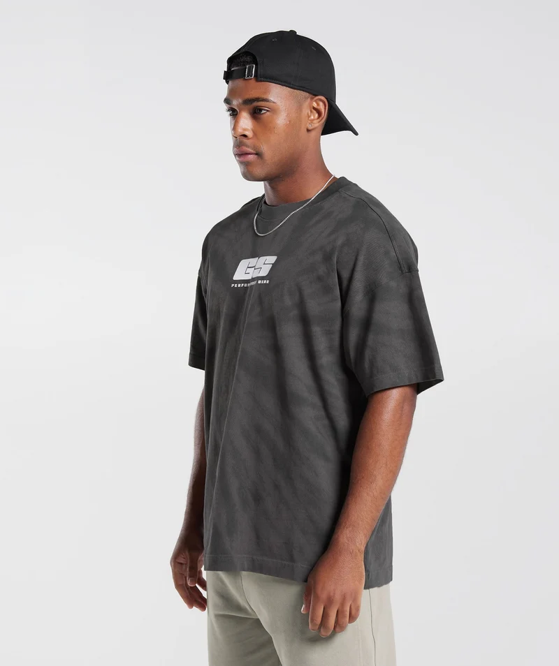 Gymshark Rest Day T-shirt - Silhouette Grey/Black/Spiral Optic Wash
