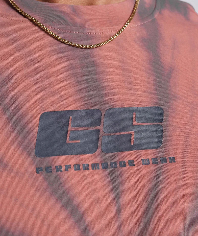 Gymshark Rest Day T-shirt - Terracotta Pink/Dusty Maroon/Spiral Optic Wash