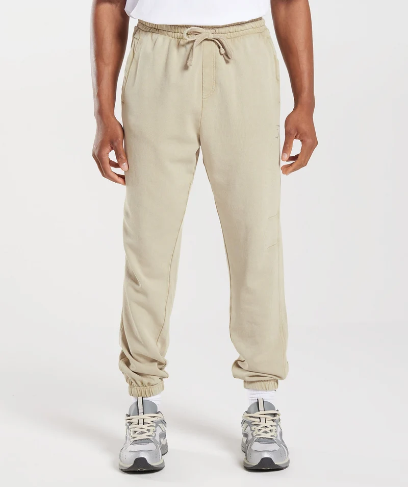 Gymshark Collegiate Jogger - Pebble Grey/Acid Wash Small Ball