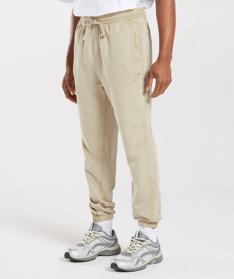 Gymshark Collegiate Jogger - Pebble Grey/Acid Wash Small Ball