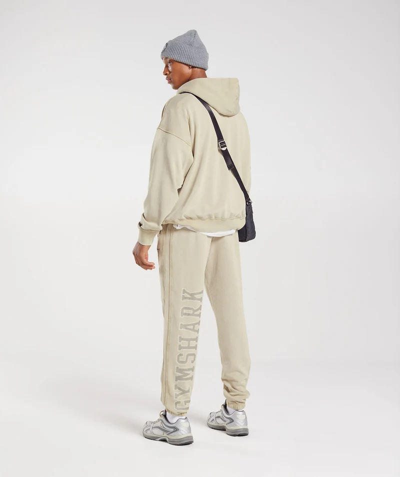 Gymshark Collegiate Jogger - Pebble Grey/Acid Wash Small Ball