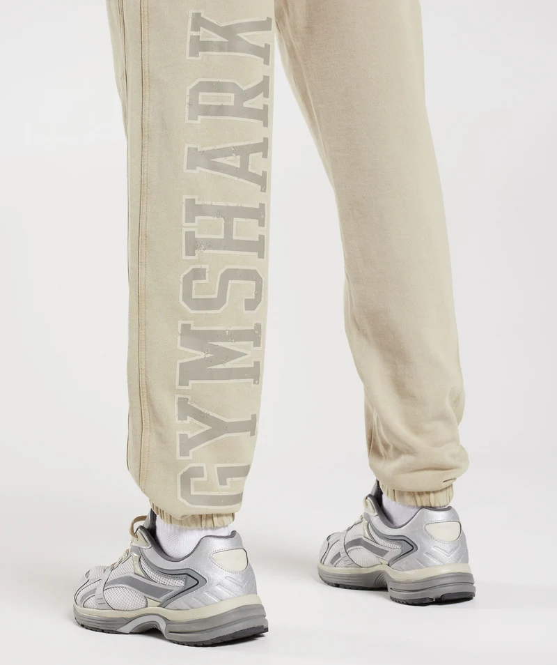 Gymshark Collegiate Jogger - Pebble Grey/Acid Wash Small Ball