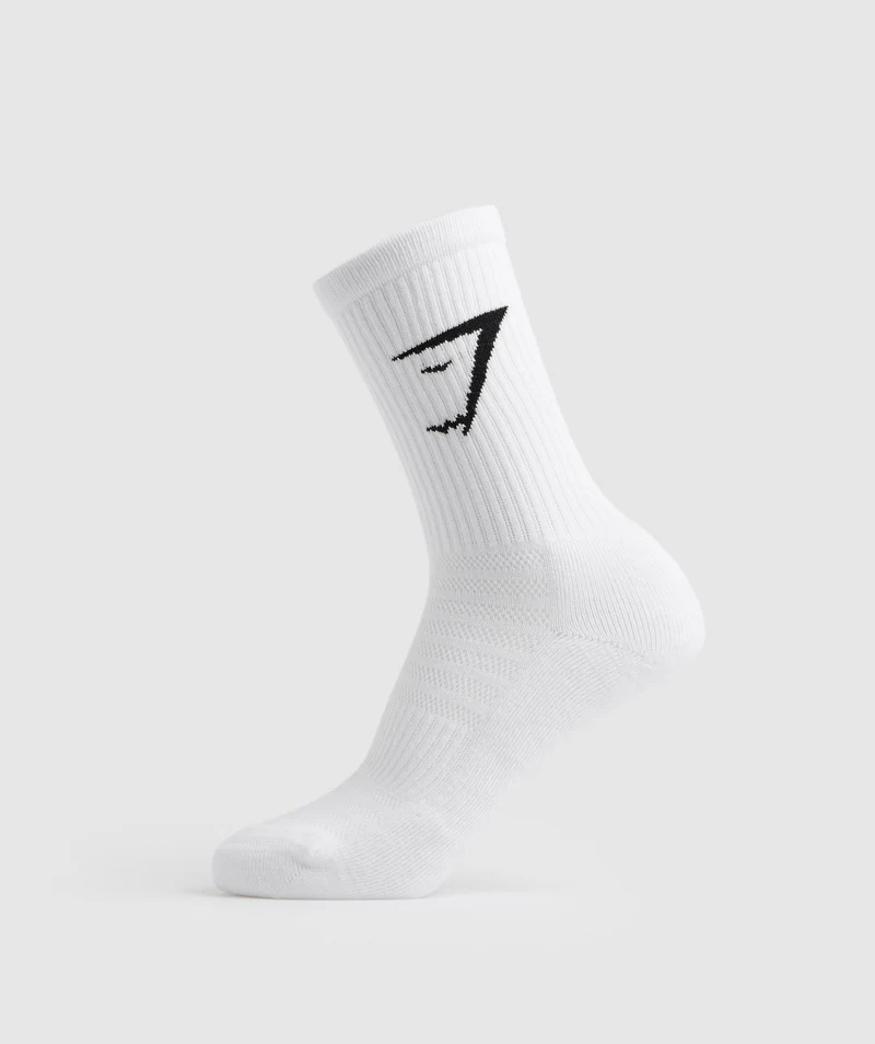 Gymshark Crew Socks 3pk - White