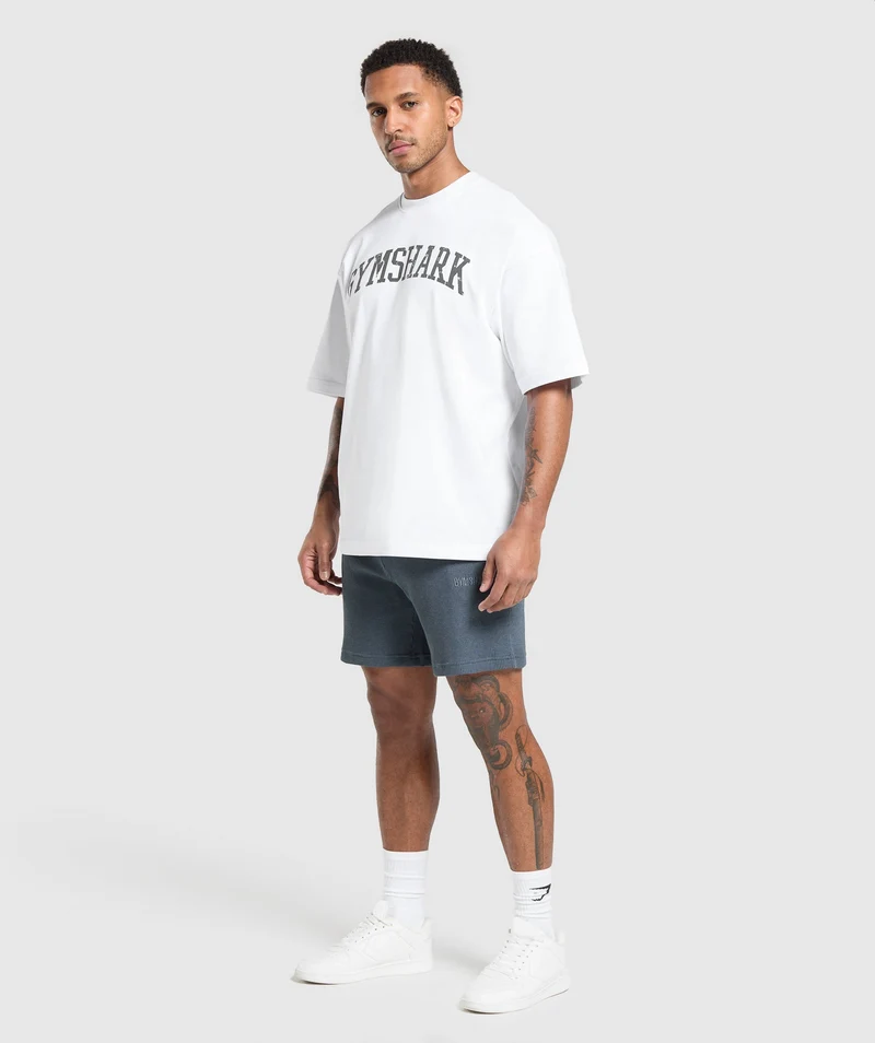 Gymshark Waffle Shorts - Titanium Blue/Cotton Part Dye