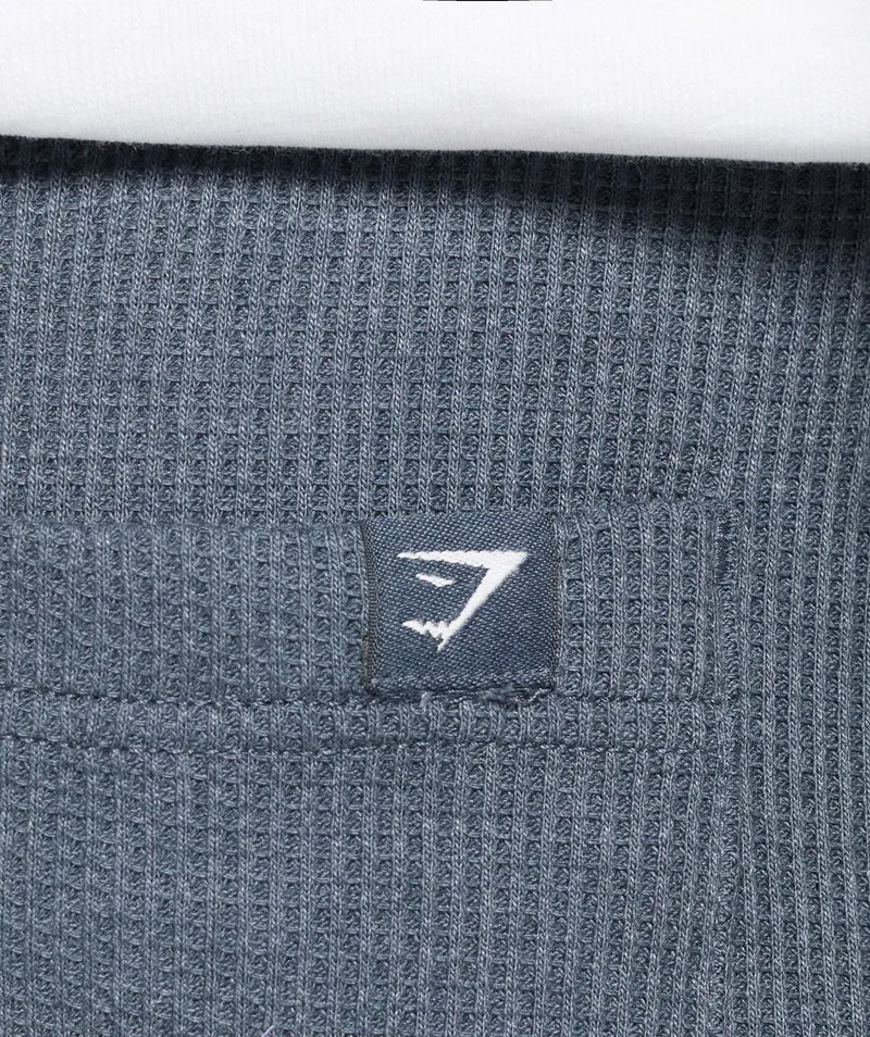 Gymshark Waffle Shorts - Titanium Blue/Cotton Part Dye