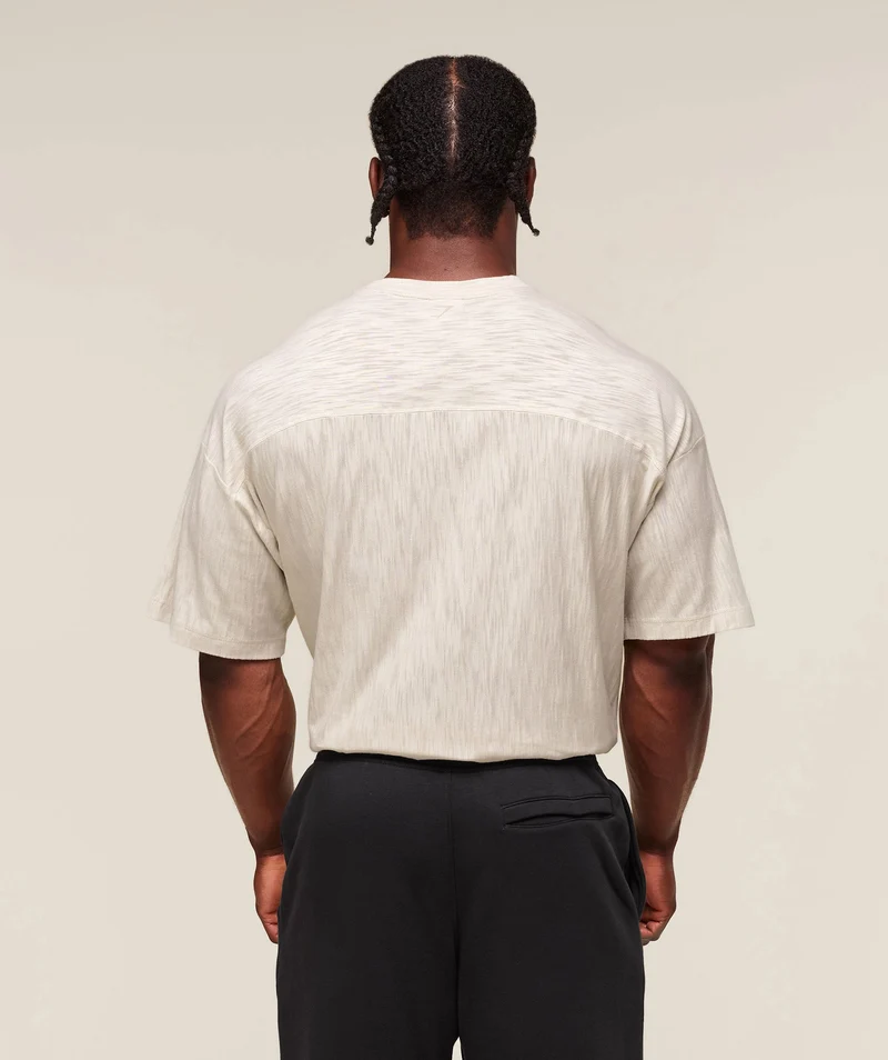 Gymshark Lightweight Slub Textured T-Shirt - Oat White