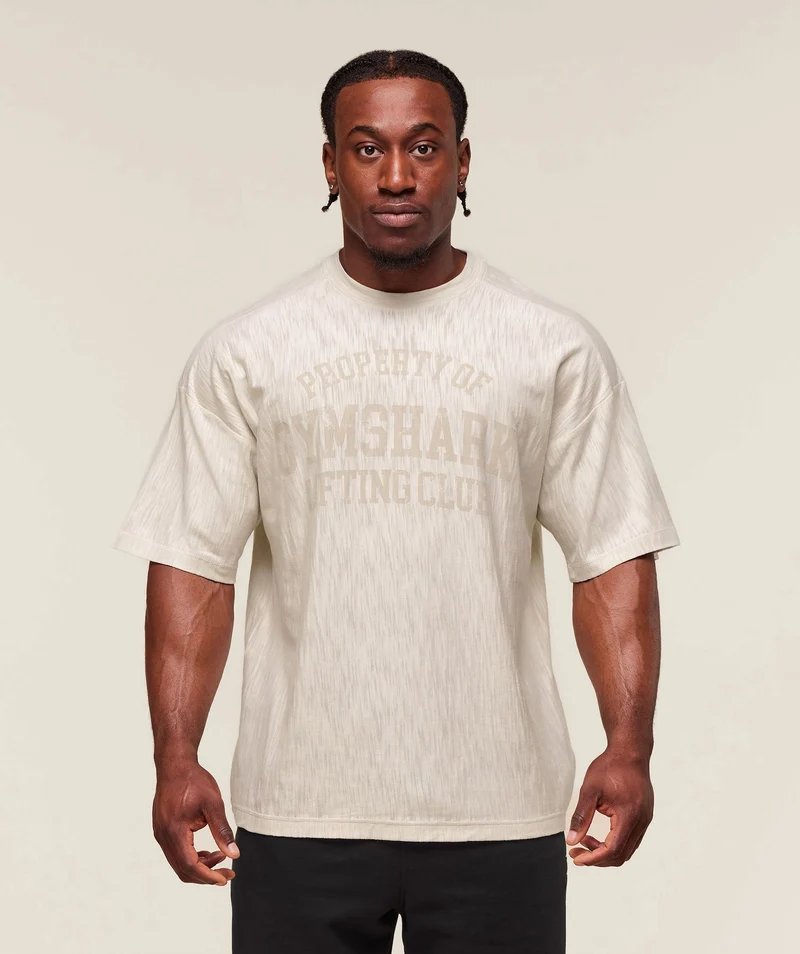 Gymshark Lightweight Slub Textured T-Shirt - Oat White