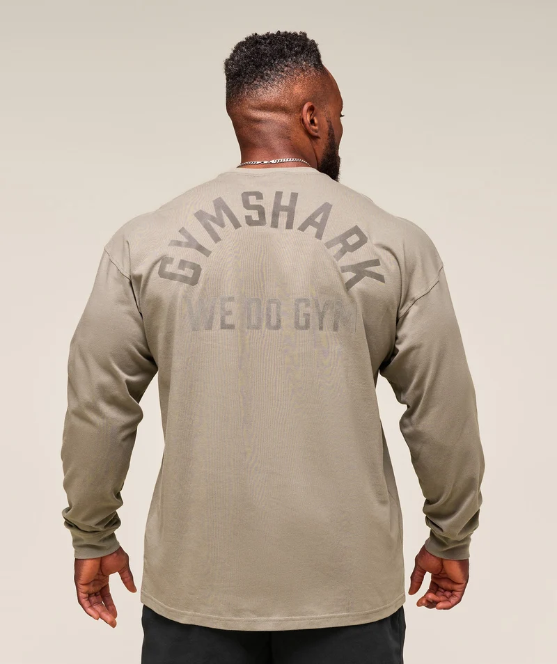 Gymshark We Do Gym Long Sleeve T-Shirt - Linen Brown