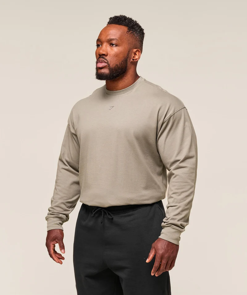 Gymshark We Do Gym Long Sleeve T-Shirt - Linen Brown