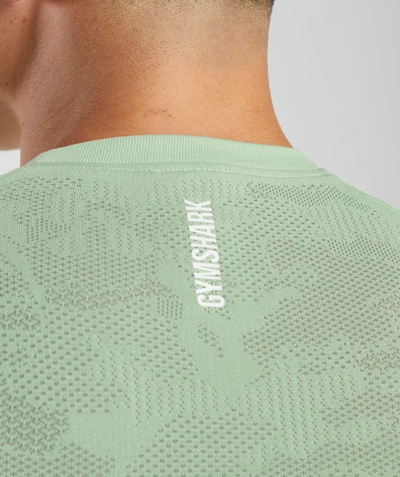 Gymshark Geo Seamless T-Shirt - Flora Green/Willow Green