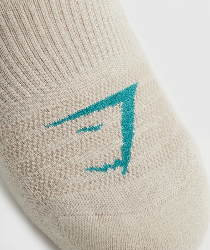 Gymshark Trainer Socks 3pk - Cornflower Blue/Jewel Green/Pebble Grey
