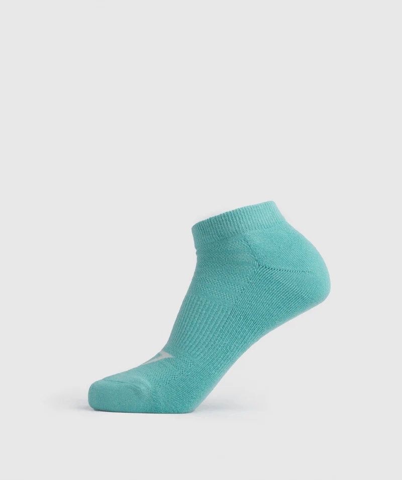 Gymshark Trainer Socks 3pk - Cornflower Blue/Jewel Green/Pebble Grey