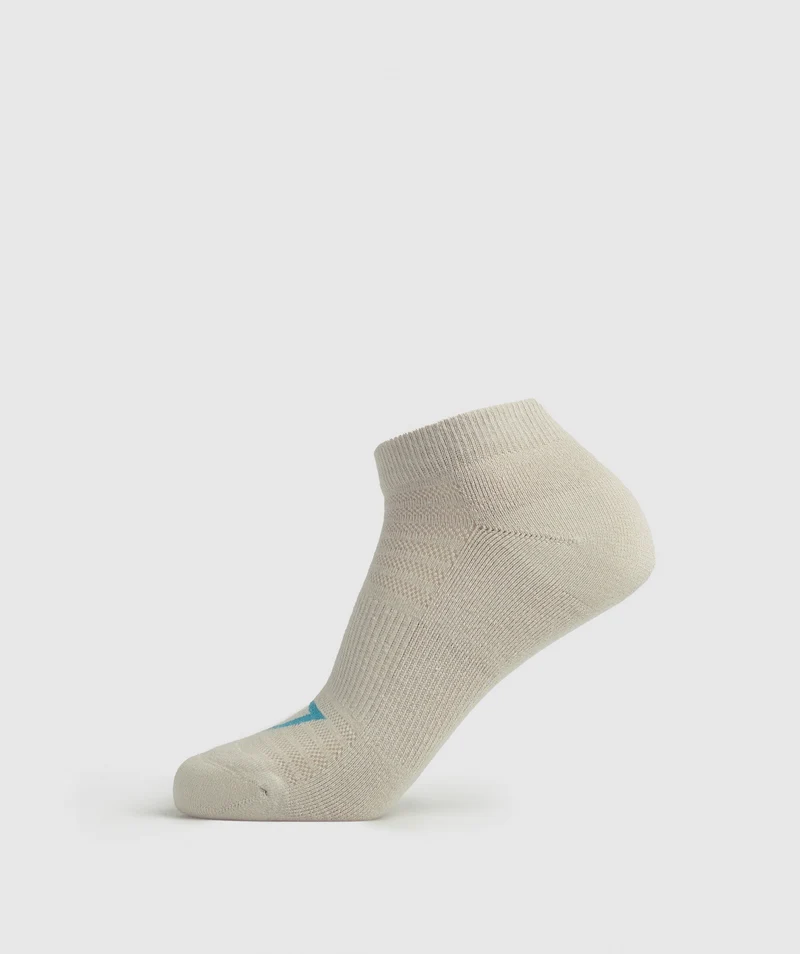 Gymshark Trainer Socks 3pk - Cornflower Blue/Jewel Green/Pebble Grey