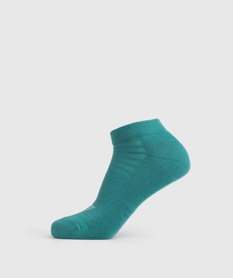 Gymshark Trainer Socks 3pk - Cornflower Blue/Jewel Green/Pebble Grey