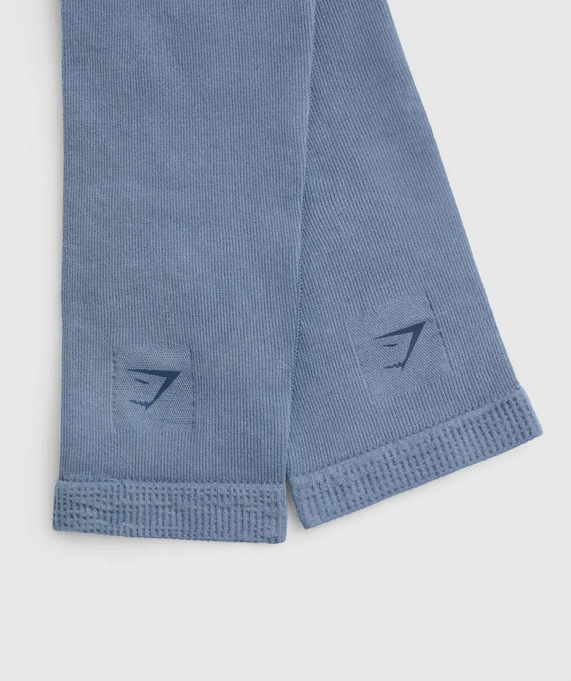 Gymshark Ribbed Cotton Seamless Leg warmers - Faded Blue