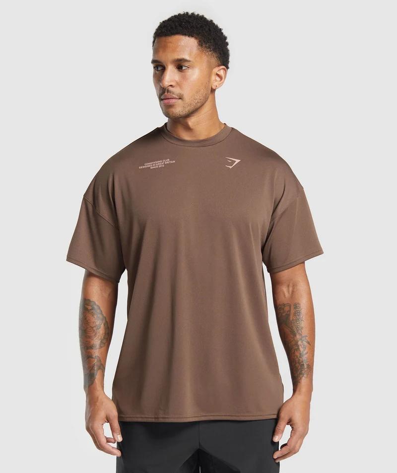 Gymshark Conditioning Club Oversized T-Shirt - Walnut Brown