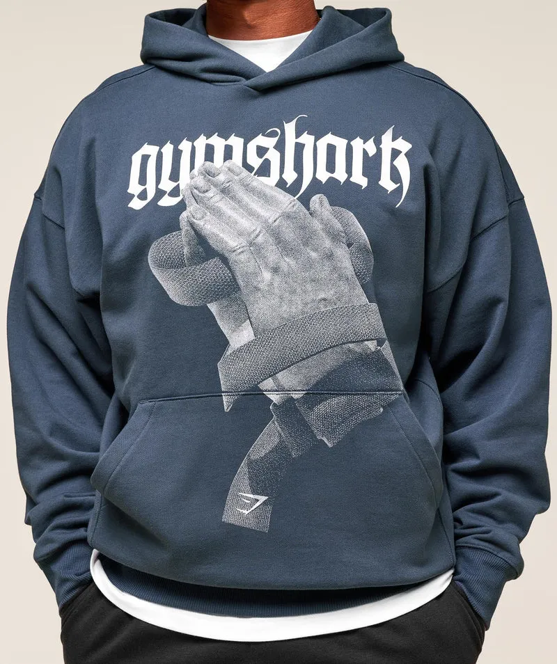 Gymshark Prayer Hands Hoodie - Titanium Blue