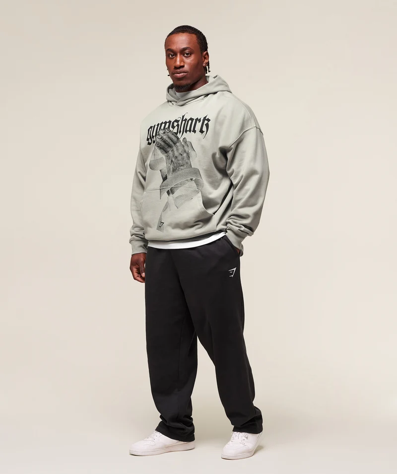 Gymshark Prayer Hands Hoodie - Stone Grey