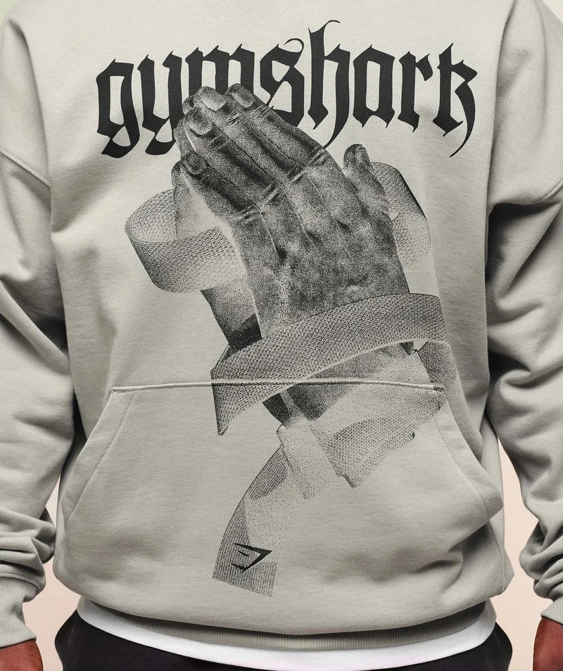 Gymshark Prayer Hands Hoodie - Stone Grey