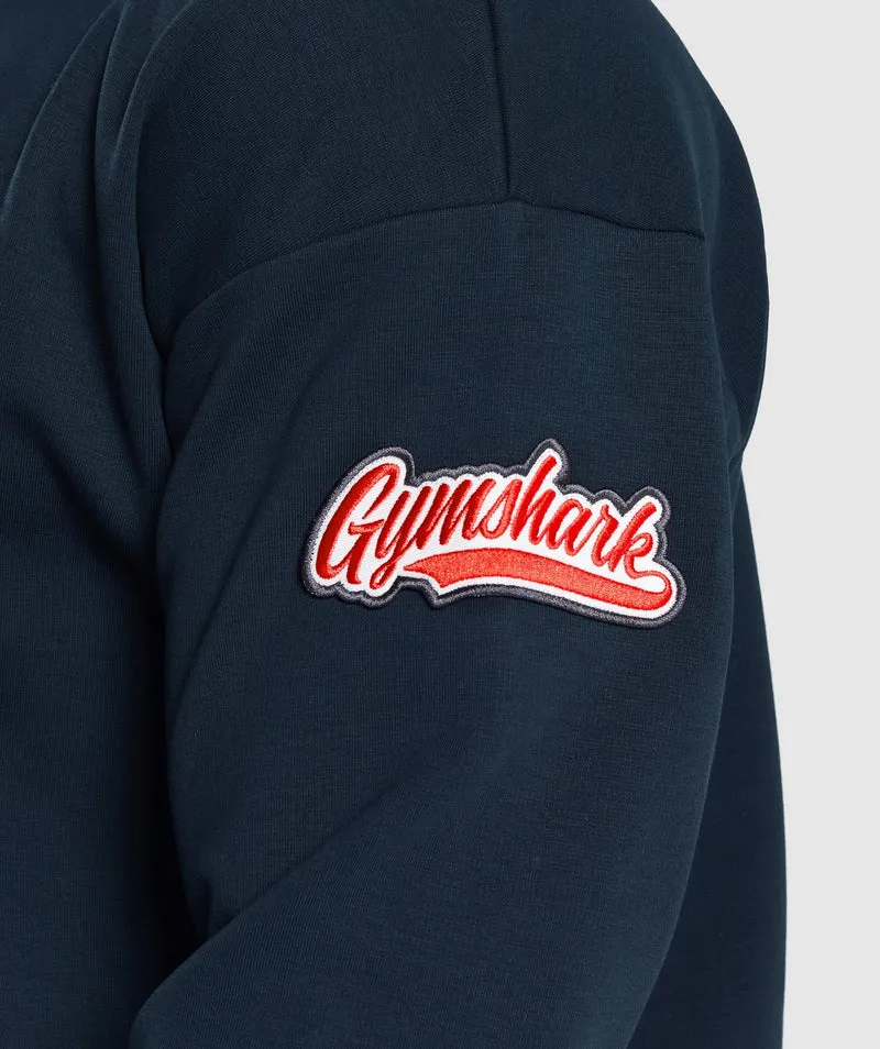 Gymshark Rugby Shirt - Navy/White
