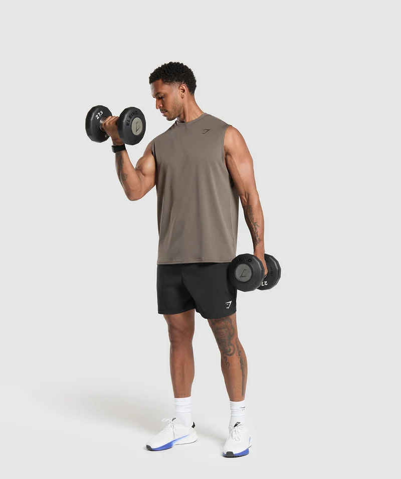Gymshark Oversized Performance Tank - Camo Brown
