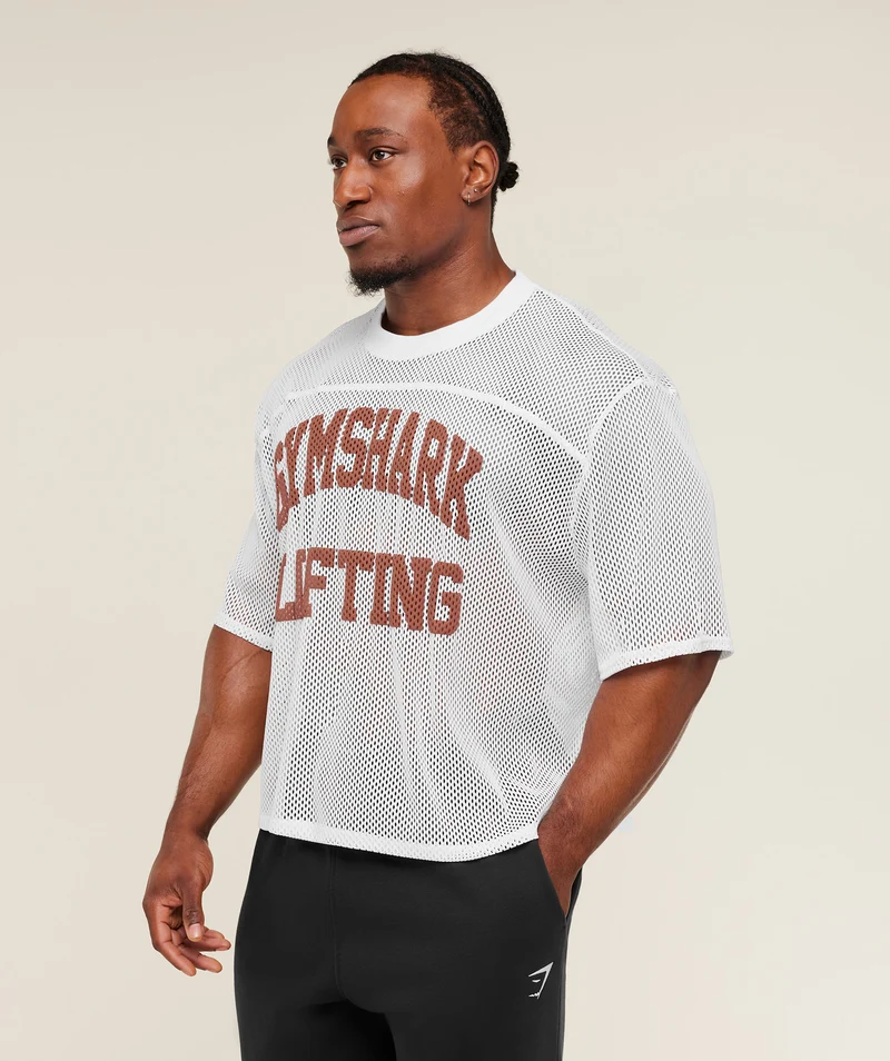Gymshark Mesh Oversized T-Shirt - White