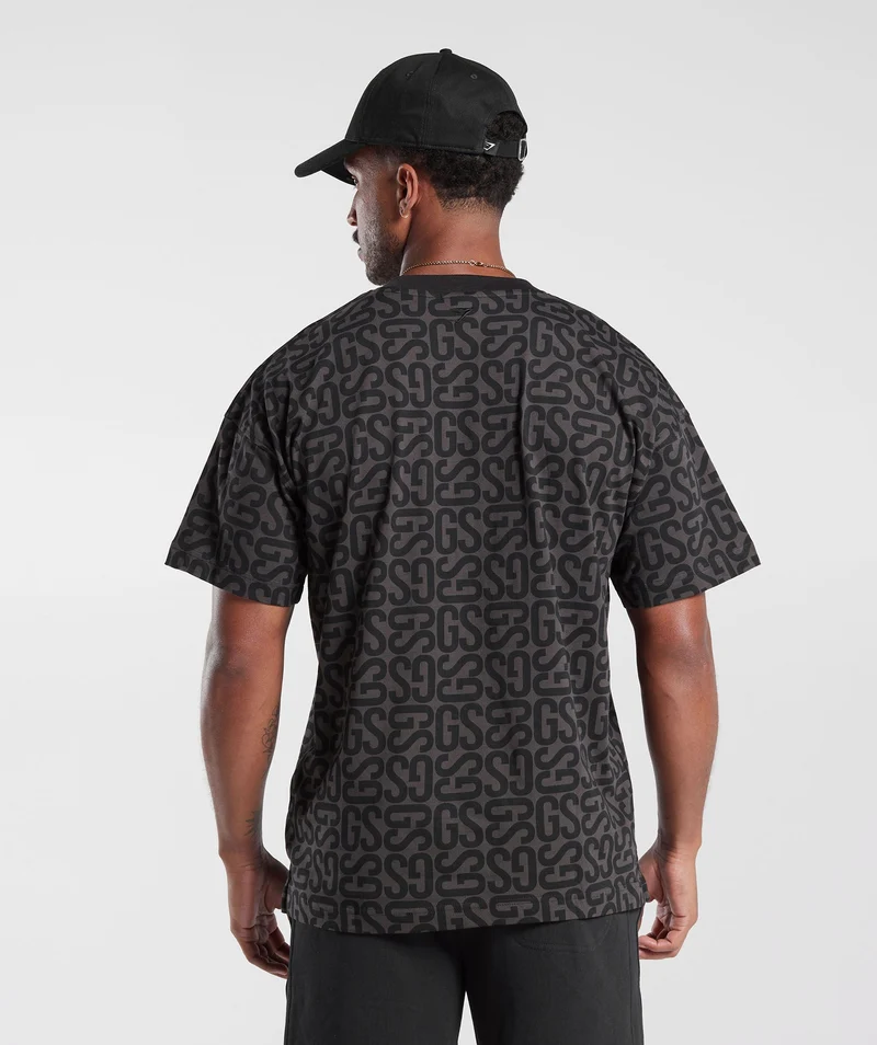 Gymshark Monogram T-shirt - Black/Black