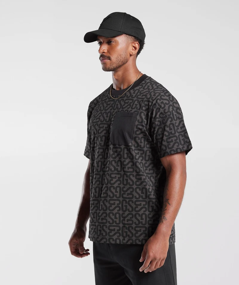 Gymshark Monogram T-shirt - Black/Black