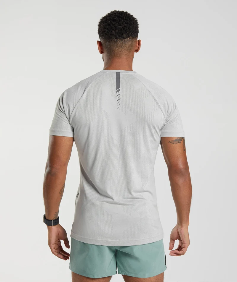 Gymshark Apex T-Shirt - Light Grey/Smokey Grey