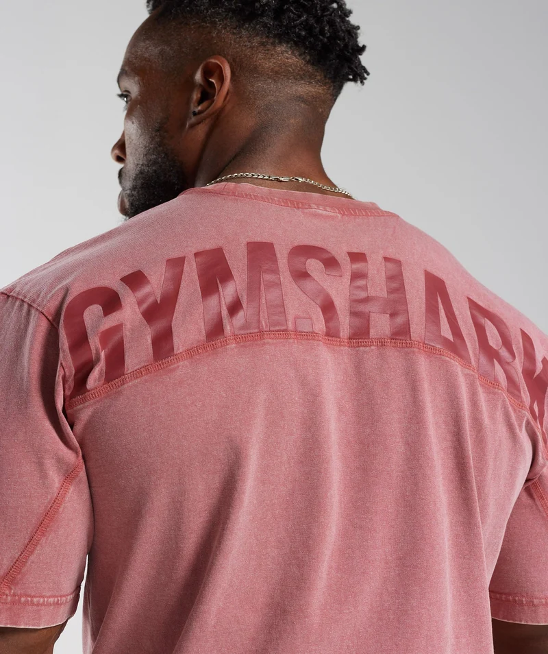 Gymshark Power Washed T-Shirt - Sundried Red