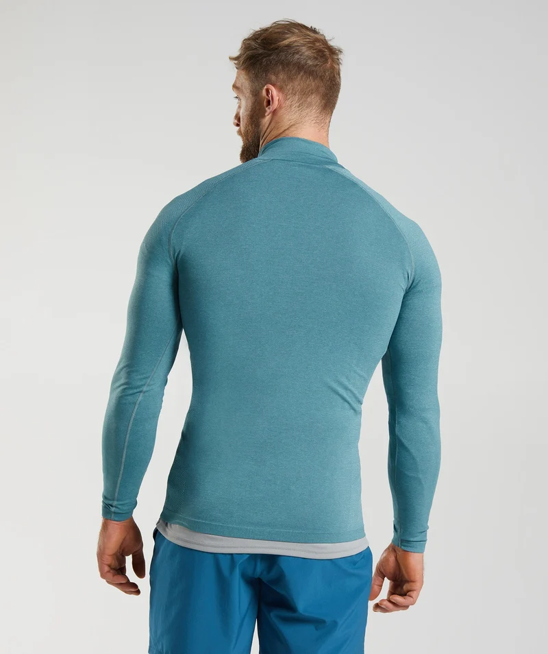 Gymshark Vital Seamless 1/4 Zip - Thunder Blue/Iceberg Blue