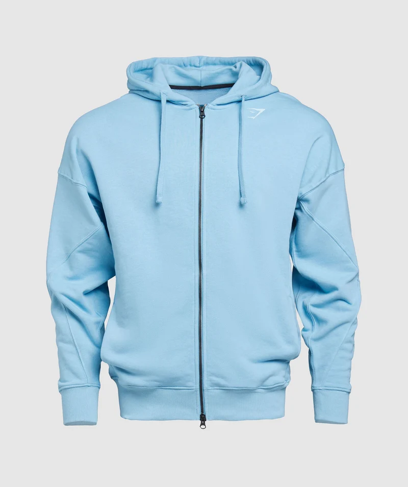 Gymshark Power Zip Up Hoodie - Ozone Blue