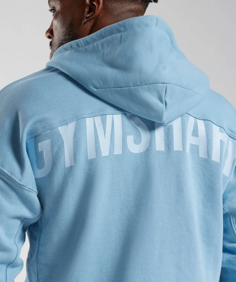 Gymshark Power Zip Up Hoodie - Ozone Blue