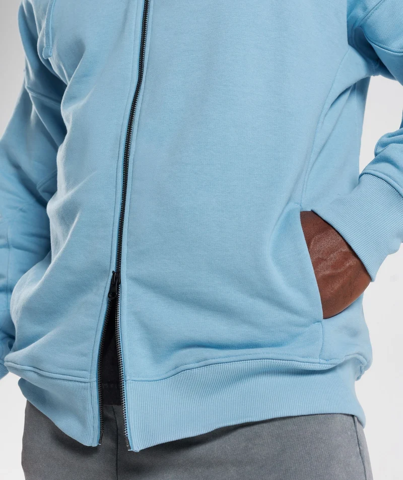 Gymshark Power Zip Up Hoodie - Ozone Blue
