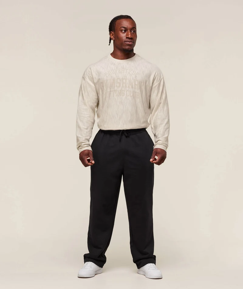 Gymshark Lightweight Slub Textured Long Sleeve T-Shirt - Oat White