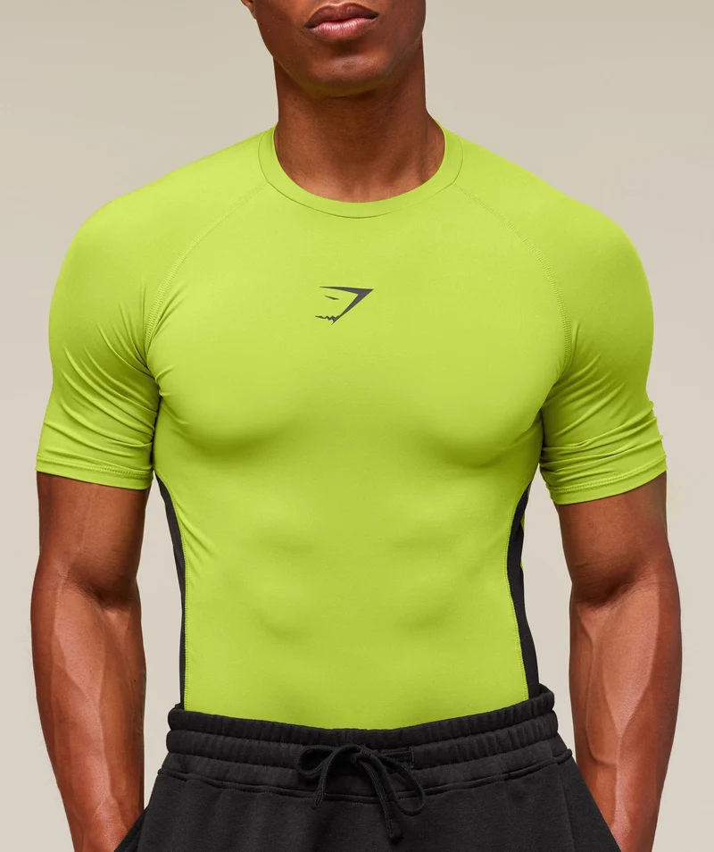 Gymshark Element Baselayer T-Shirt - Zest Green/Black