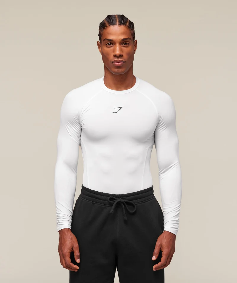 Gymshark Element Baselayer Long Sleeve T-Shirt - White