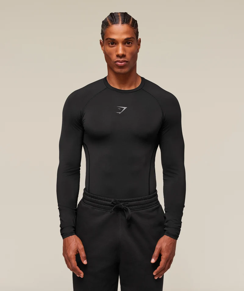 Gymshark Element Baselayer Long Sleeve T-Shirt - Black