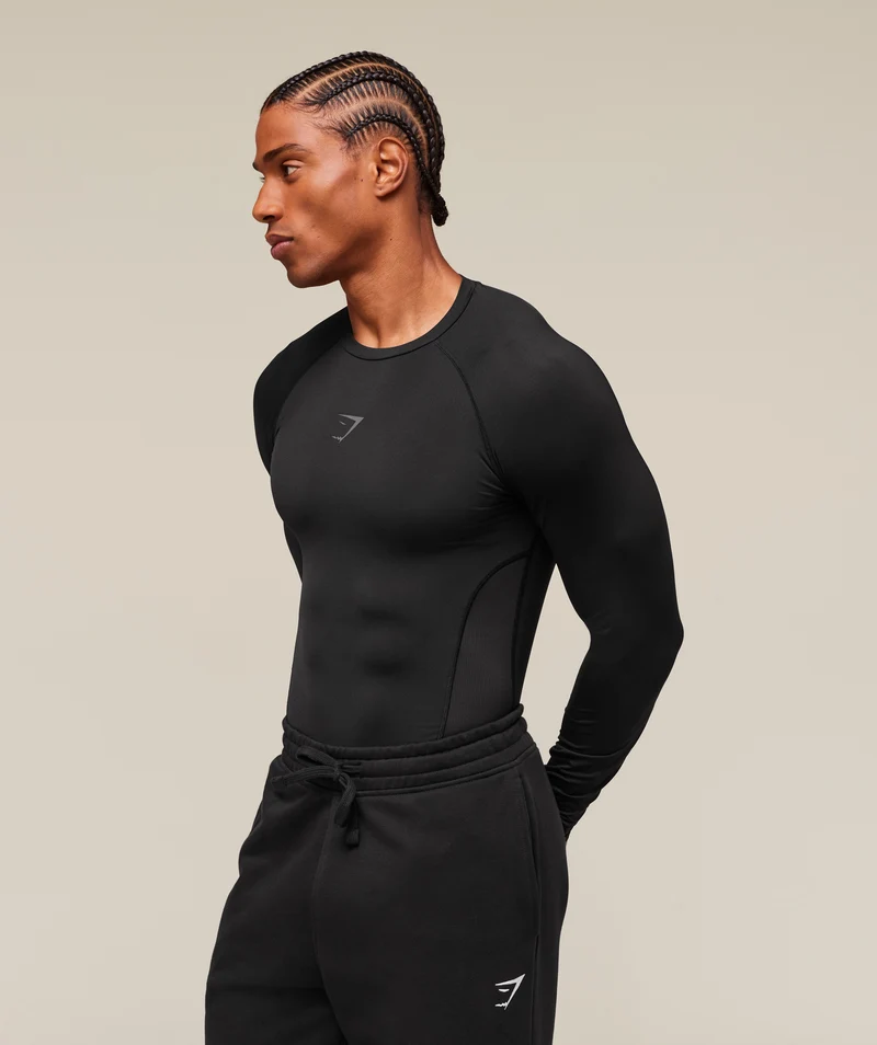 Gymshark Element Baselayer Long Sleeve T-Shirt - Black