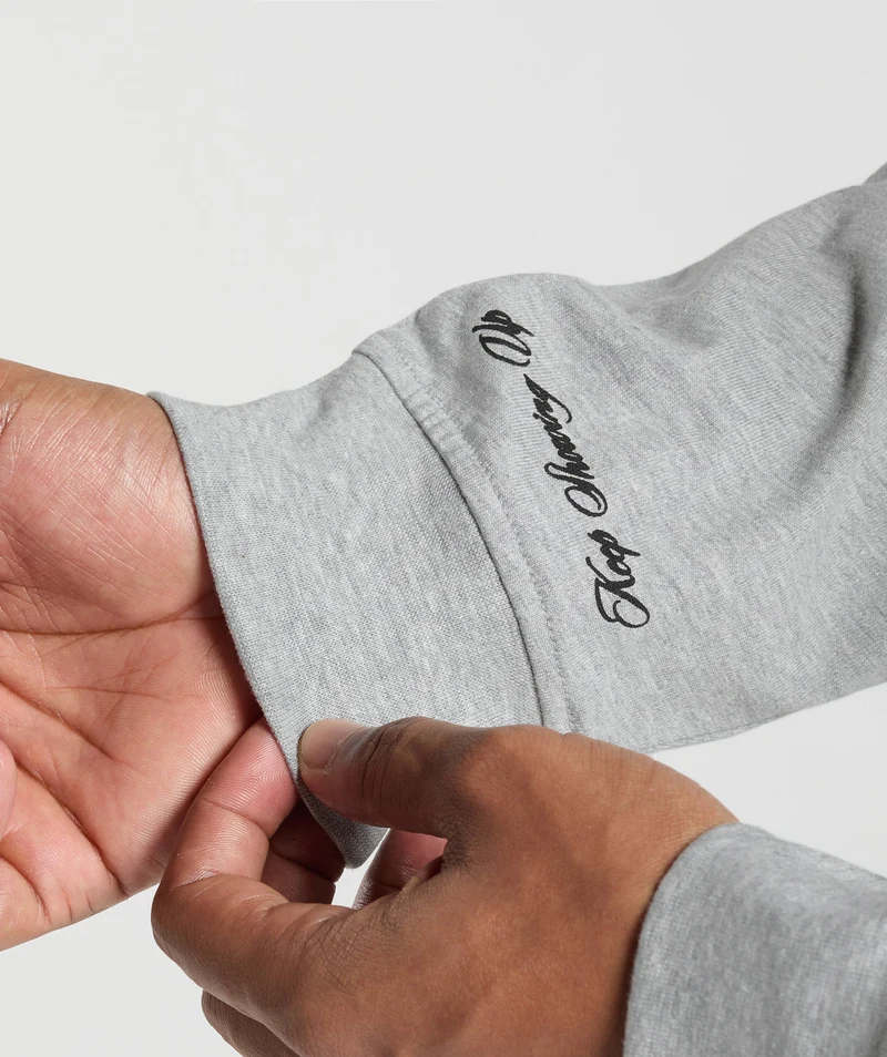 Gymshark EST 2012 Long Sleeve T-Shirt - Light Grey Core Marl