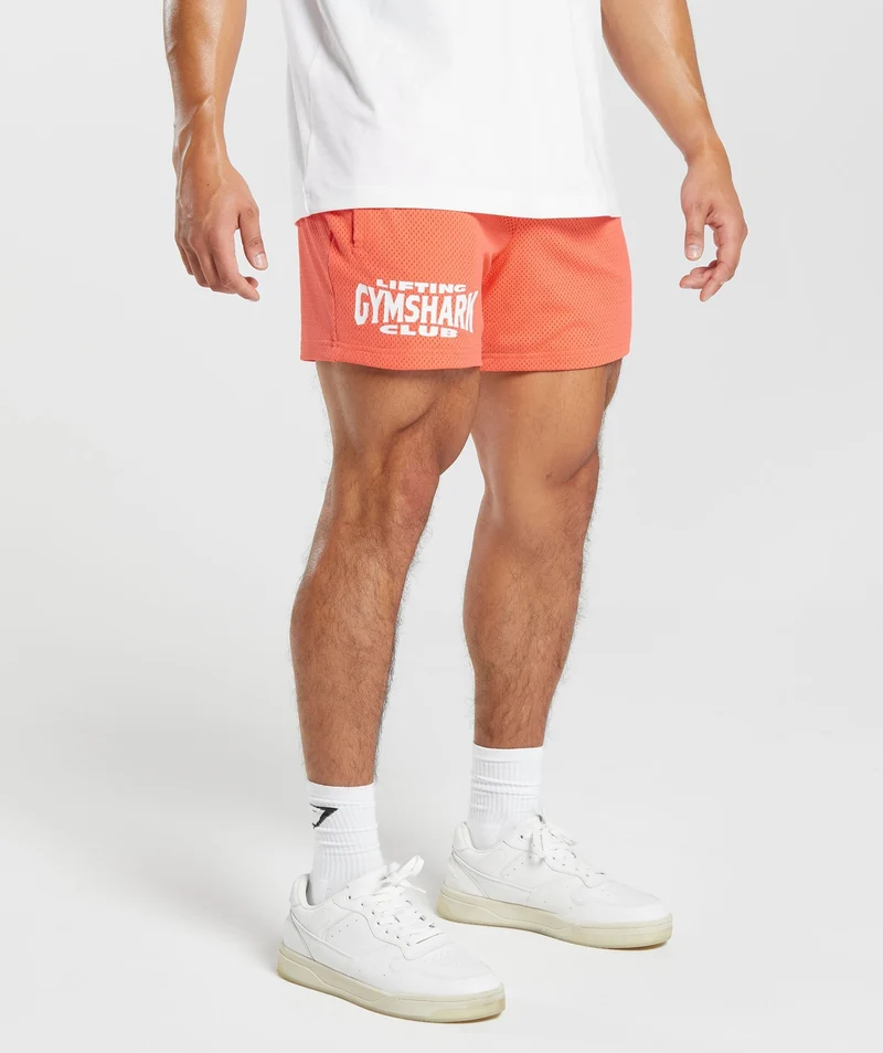 Gymshark Lifting Club Mesh 5" Shorts - Orange