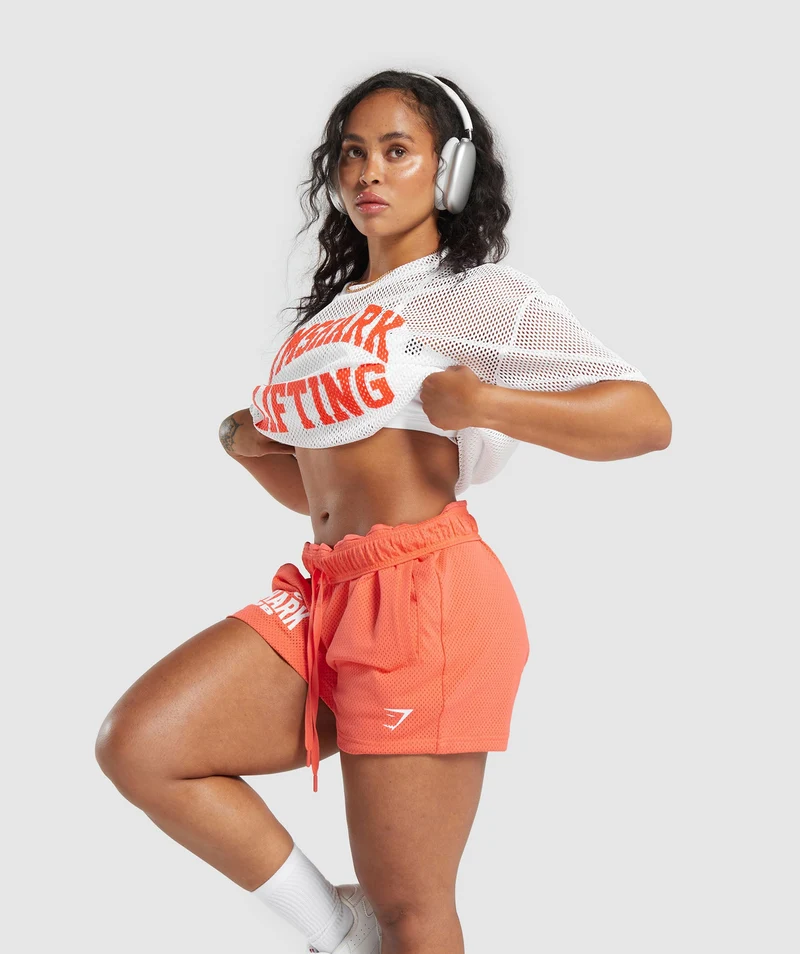 Gymshark Lifting Club Mesh 5" Shorts - Orange