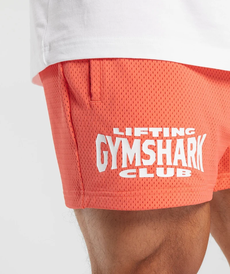 Gymshark Lifting Club Mesh 5" Shorts - Orange