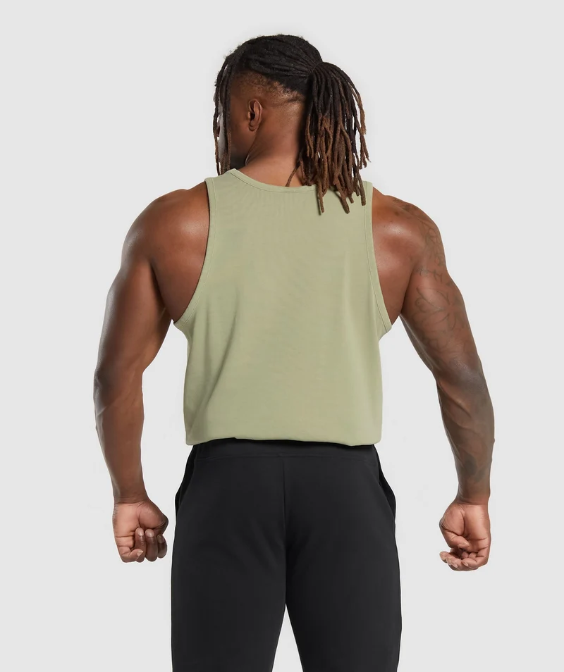 Gymshark Premium Legacy Tank - Natural Sage Green/Pigment Dye