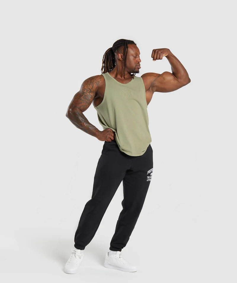 Gymshark Premium Legacy Tank - Natural Sage Green/Pigment Dye