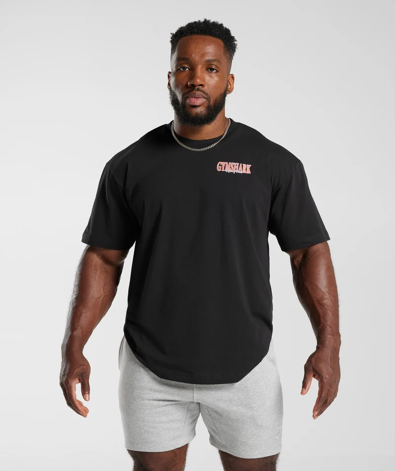 Gymshark Retrowave LC Oversized T-Shirt - Black